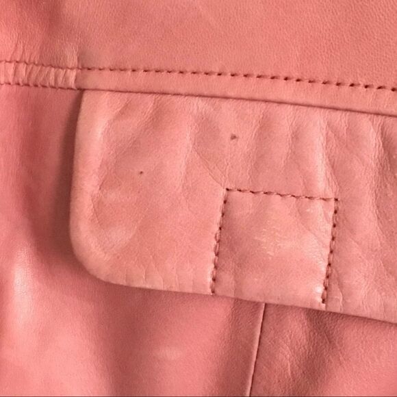 DANIER Leather Moto Biker Jacket Pink XS - Picture 10 of 16